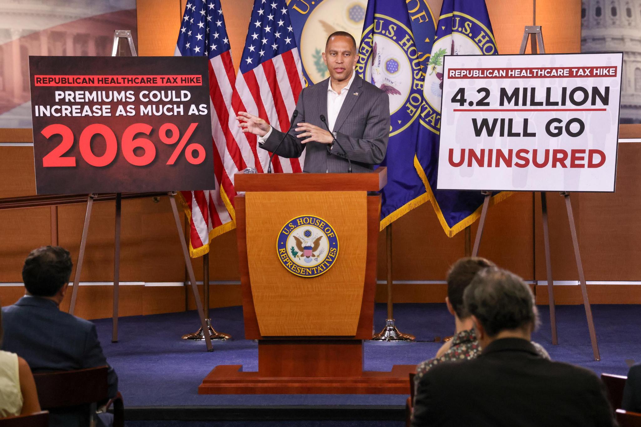 Leader Jeffries speaking at weekly press conference