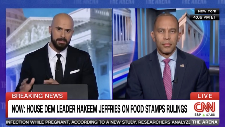 Boris Sanchez (left) and Leader Jeffries (right) appearing on CNN's The Arena