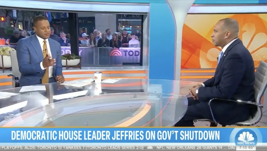Craig Melvin (left) and Leader Jeffries (right) appearing on The Today Show