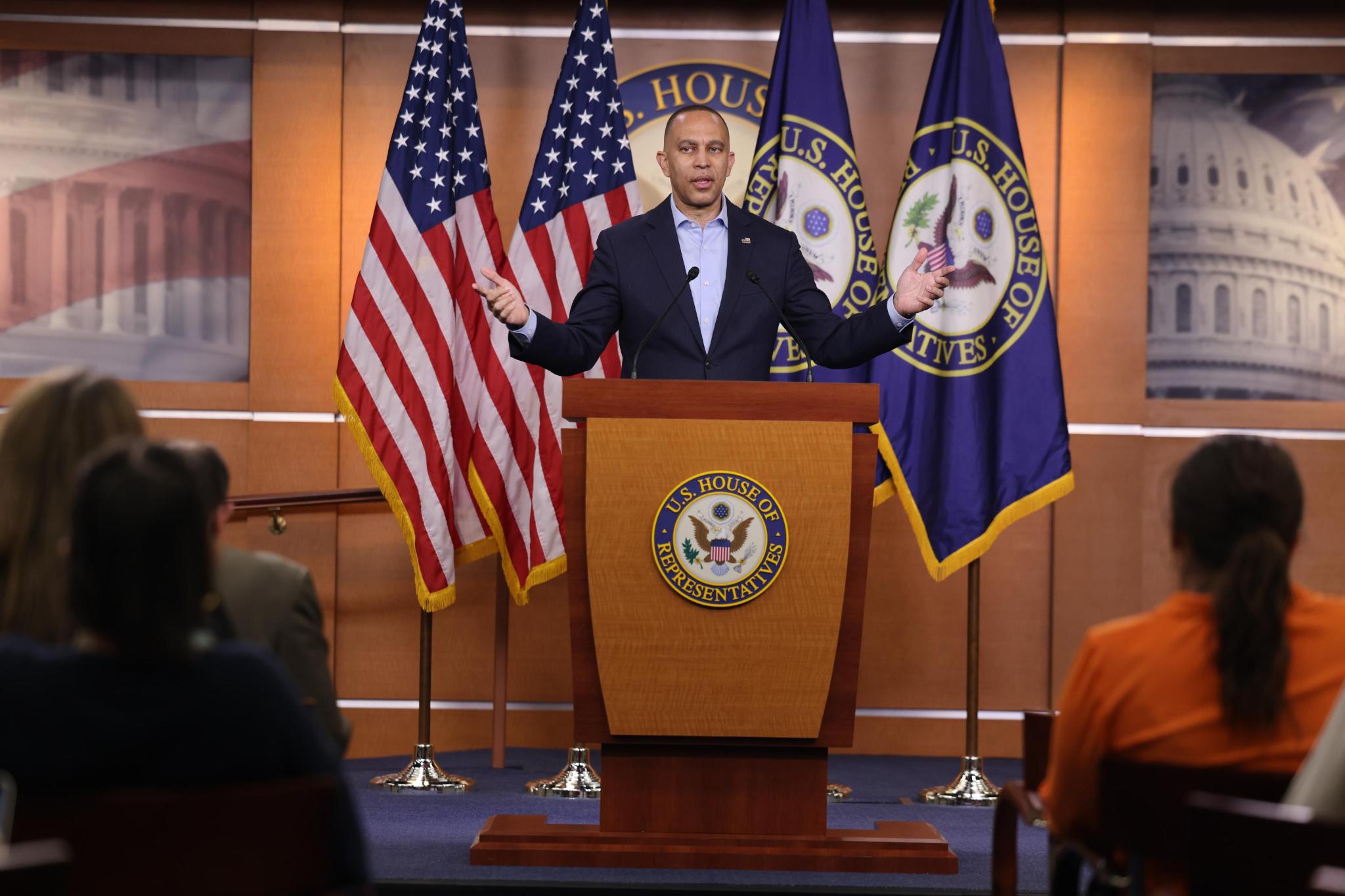 Leader Jeffries speaking at weekly press conference