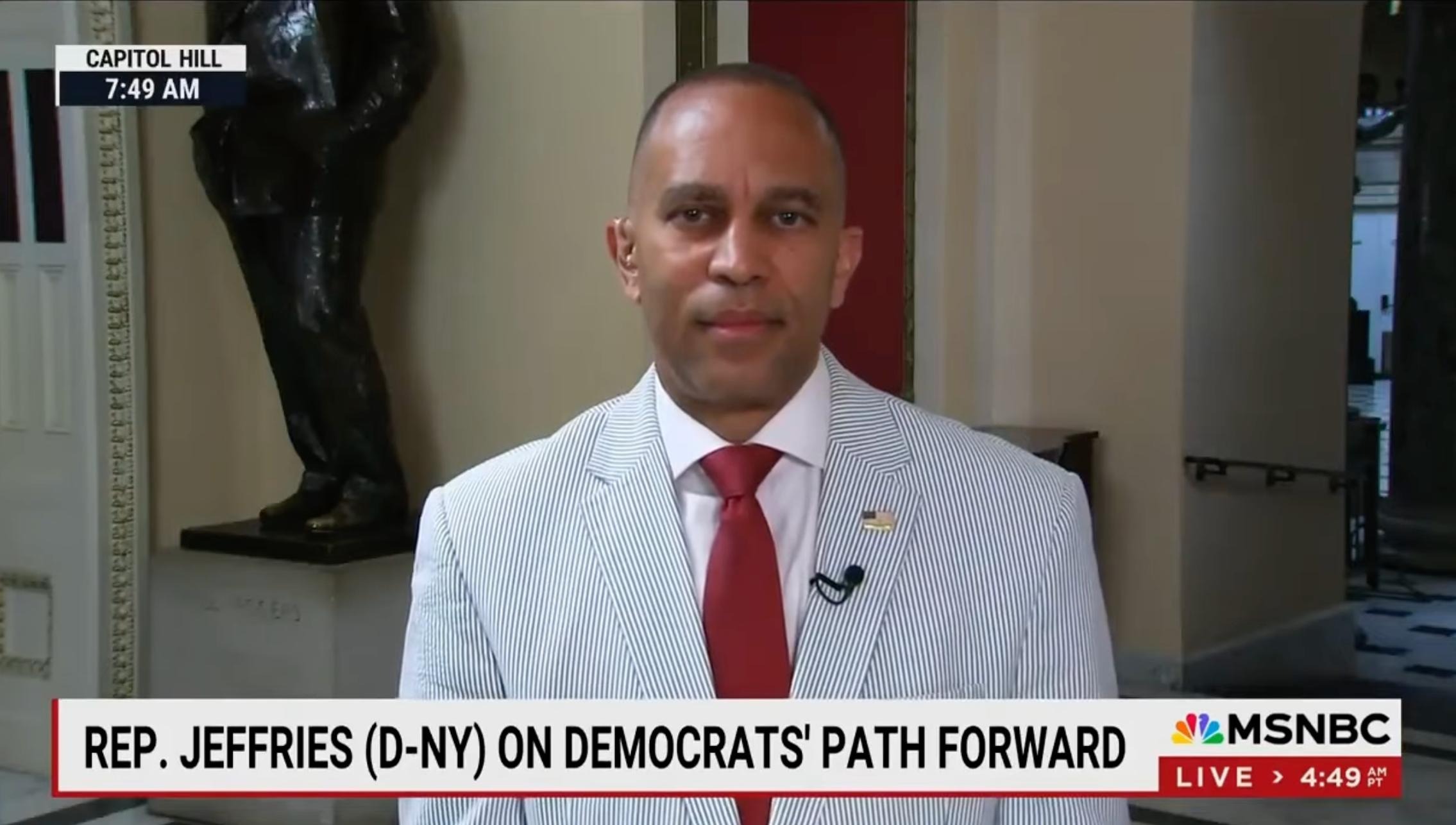 Leader Jeffries inside the United States Capitol