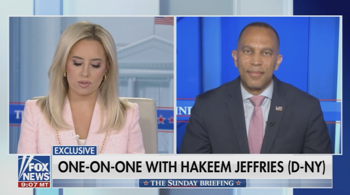 Jacqui Heinrich (left) and Leader Jeffries (right) appearing on Fox News' The Sunday Briefing