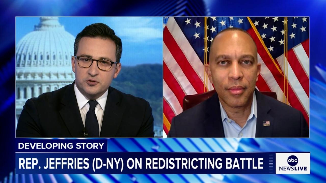 Jay O'Brien (left) and Leader Jeffries (right) appearing on screen