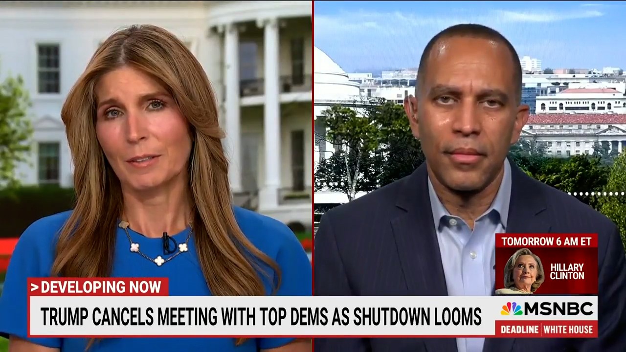 Nicolle Wallace (left) and Leader Jeffries (right) appearing on screen