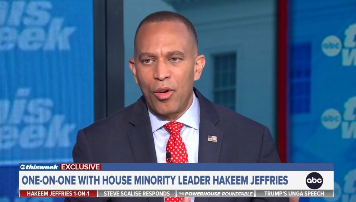 Leader Jeffries appearing on screen