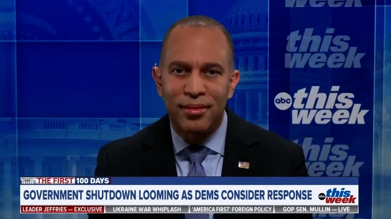 Leader Jeffries appearing on screen