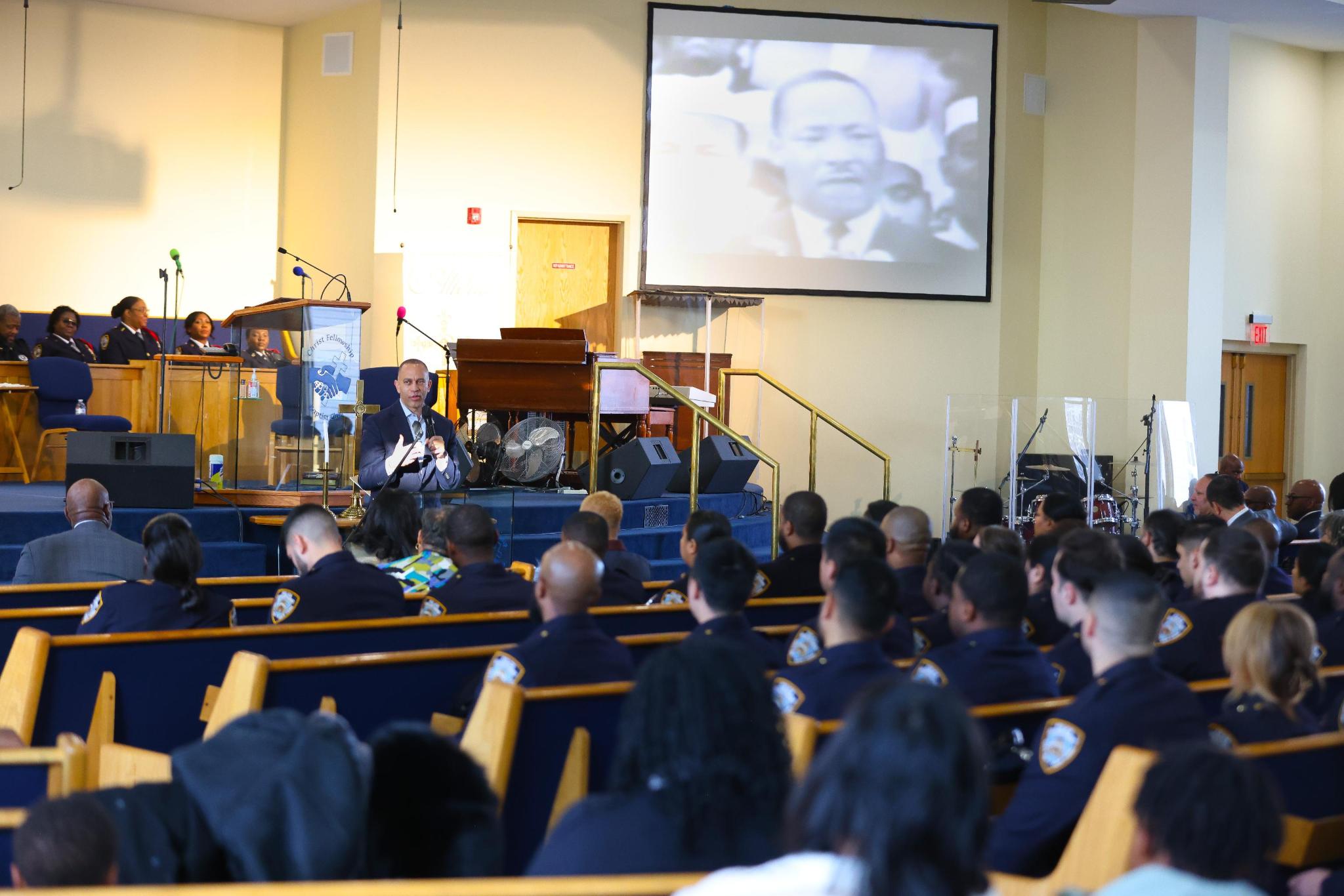 Leader Jeffries speaking to members of the National Organization of Black Law Enforcement Executives