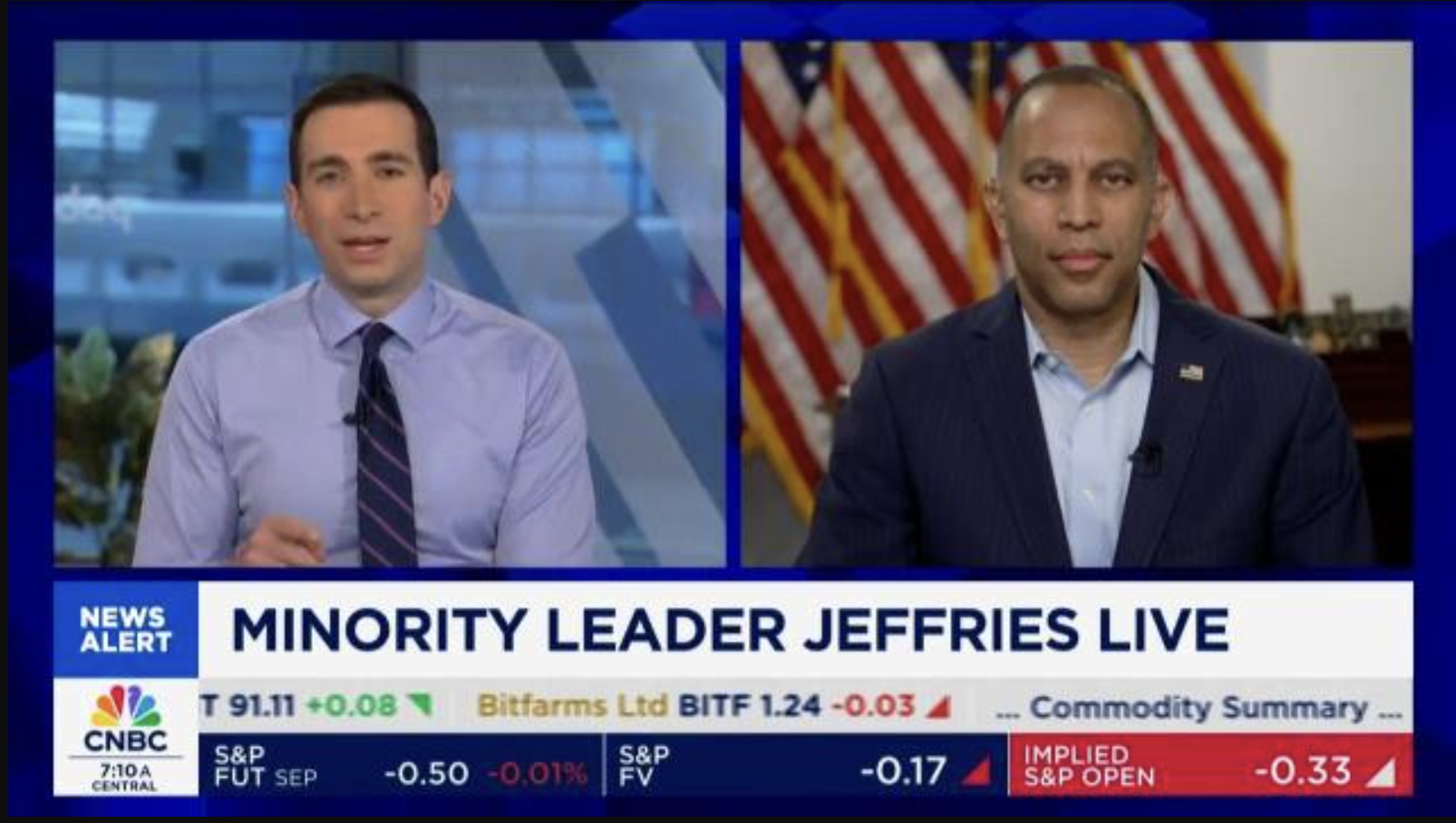 Leader Jeffries on Squawk Box