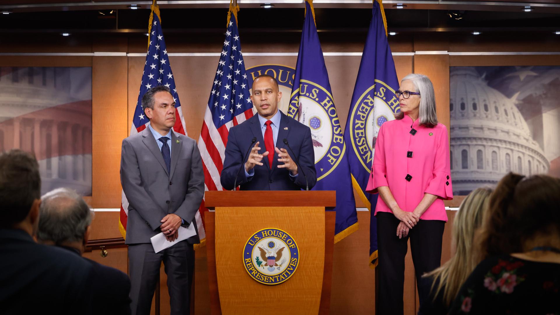 Addressing the press