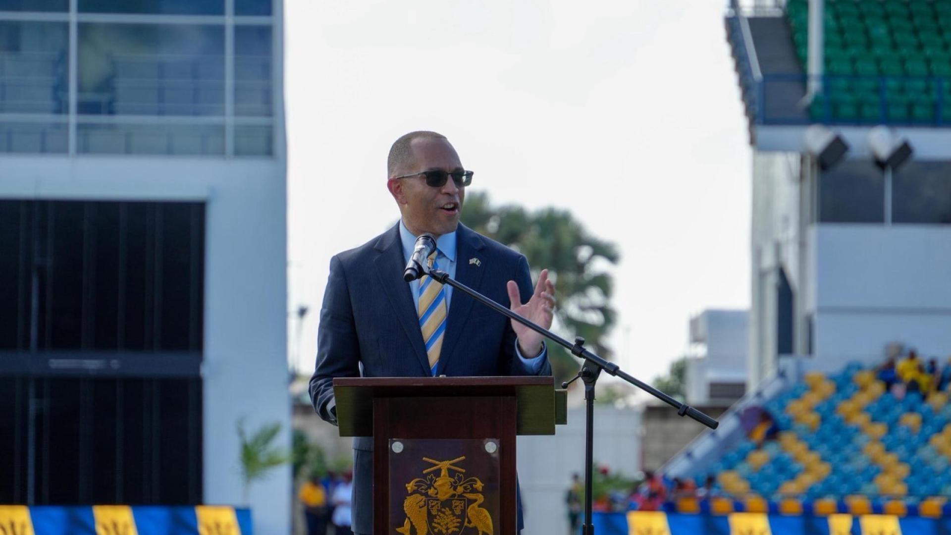Leader Jeffries delivering remarks at Kensington Oval