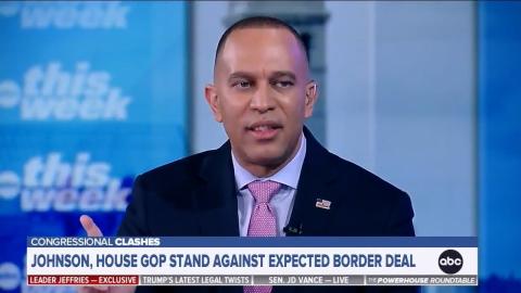 Leader Jeffries appearing on screen