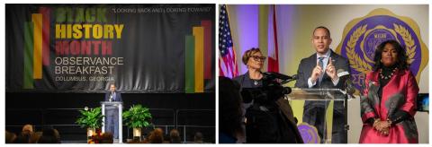 Photos of Leader Jeffries at Black History Month Observance Breakfast and Miles College Roundtable