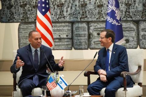 Leader Jeffries Speaking with Israeli President Isaac Herzog