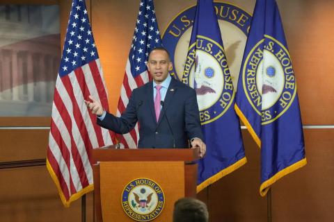 Leader Jeffries Addressing Media at Press Conference