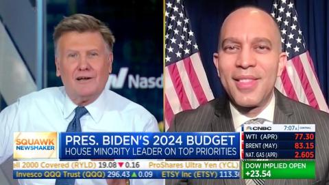 Leader Jeffries On CNBC's Squawk Box with Joe Kernen